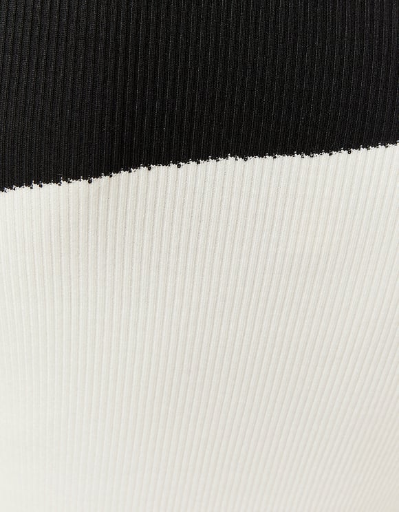 Ladies Sweater - Black/White-Close Up View
