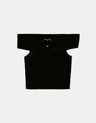Ladies Black Knitted Top With Love Heart Detail-Ghost Front  View