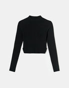 Tally Weijl Black Ribbed Fitted Sweater Black side view