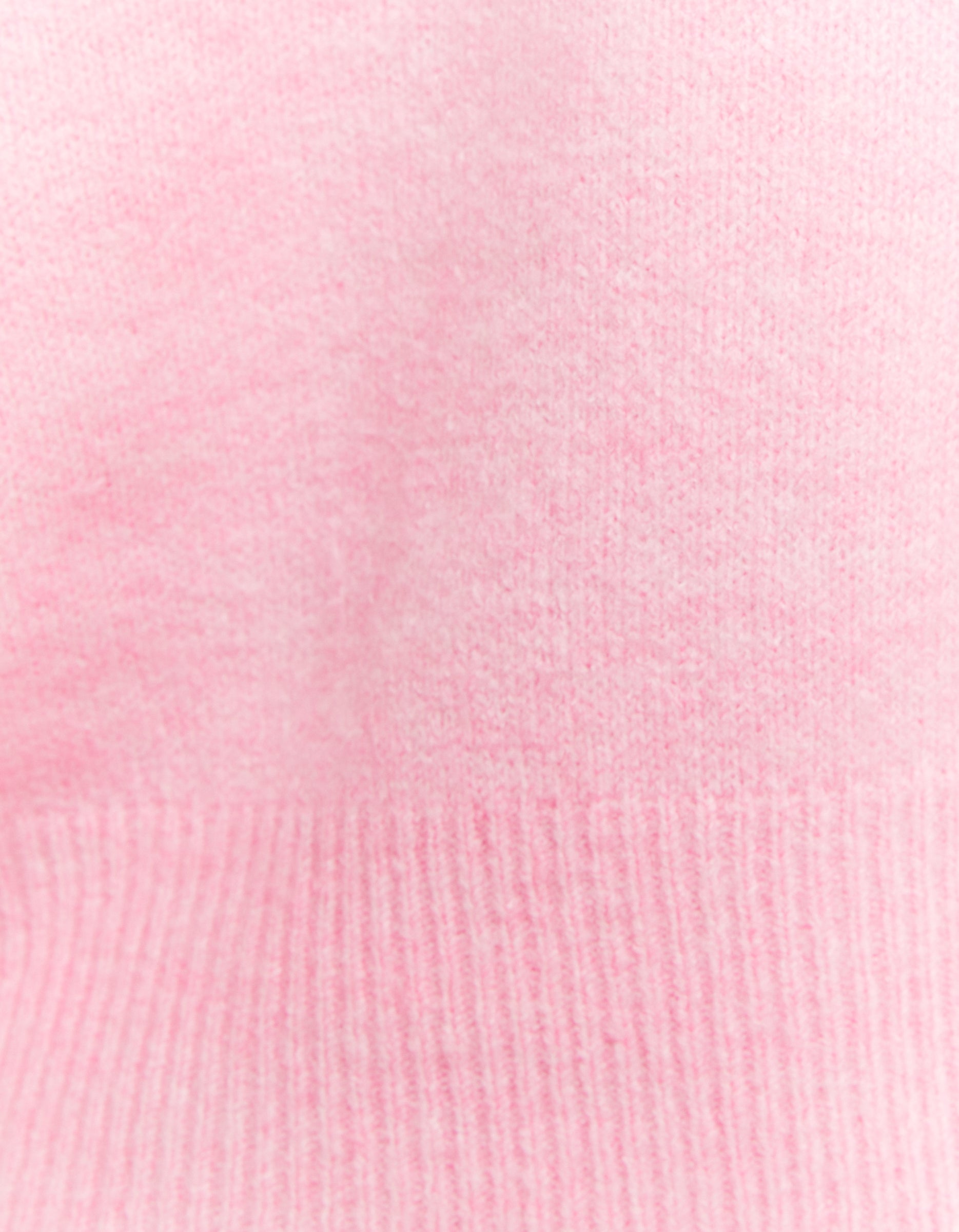 Ladies Pink Cropped Basic Jumper-Close Up View