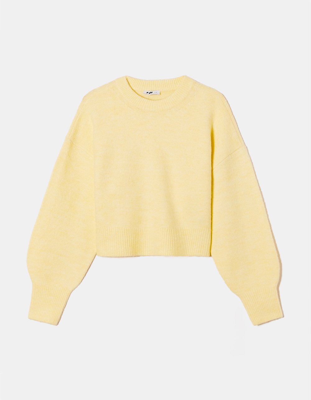 Ladies Yellow Cropped Basic Jumper-Ghost Front View