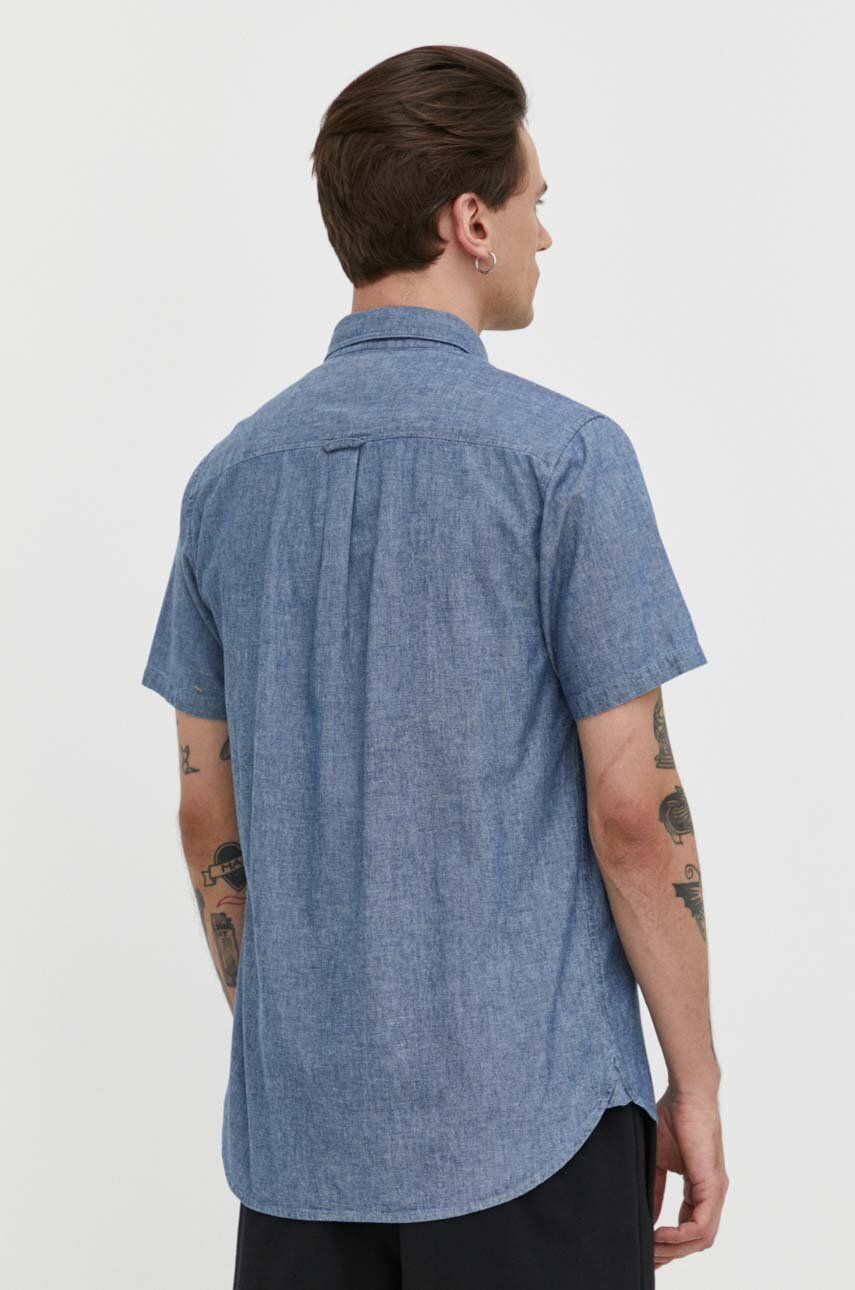 Vintage Indigo Chambray Short Sleeve Shirt-Back view