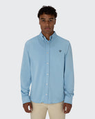 Walker & Hunt Pique Stretch Light Blue Shirt Light Blue front view