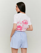 Tally Weijl Vichy Blue/White Print Woven Shorts Blue/White detail view