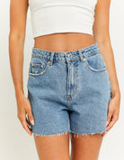 Tally Weijl High Waist Shorts With A-Shape Blue front view