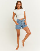 Tally Weijl High Waist Shorts With A-Shape Blue detail view