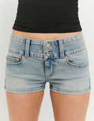 Tally Weijl Blue Low Waist Shorts BLUE model front view