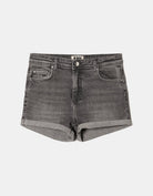 Tally Weijl Mid-Waist Grey Skinny Push-Up Shorts GREY model front view
