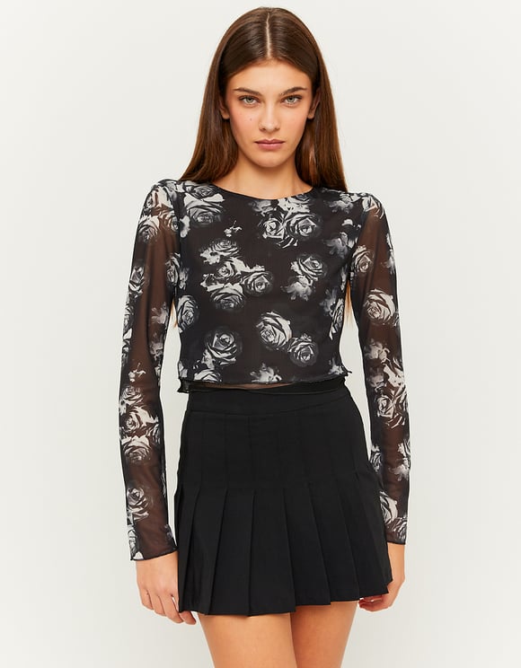 Ladies Black Skort-Model Front View