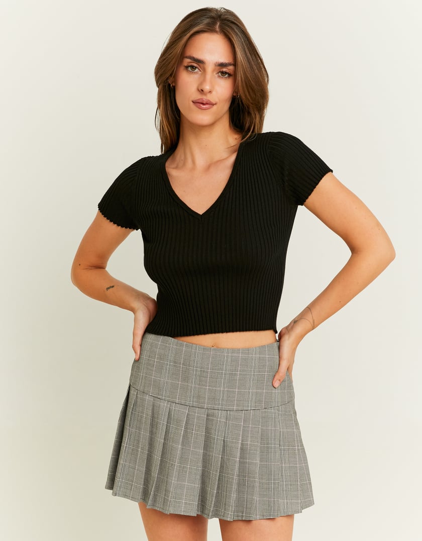 Tally Weijl Checkered Skort multi model front view
