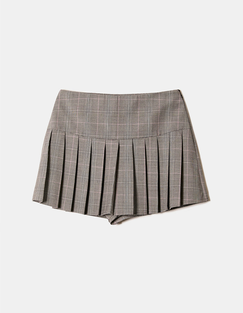 Ladies Checkered Mini Skort-Front View