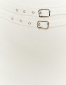 Tally Weijl White Knitted Skort With Double Belt White side view