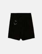 Tally Weijl Black Knitted Shorts With Love Heart Detail BLACK back view