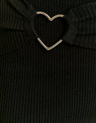 Tally Weijl Black Knitted Shorts With Love Heart Detail BLACK side view