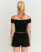Tally Weijl Black Knitted Shorts With Love Heart Detail BLACK detail view