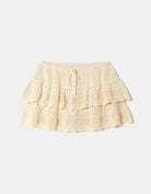 Tally Weijl White Midi Skirt with Ruffles WHITE back view