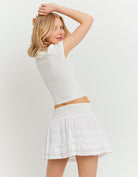 Tally Weijl White Low Waist Mini Skirt WHITE detail view