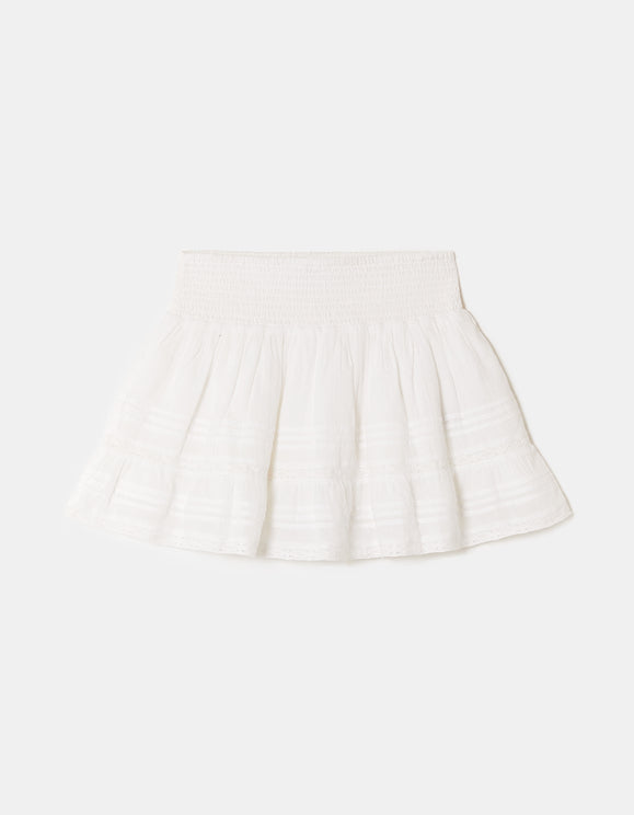 Tally Weijl White Low Waist Mini Skirt WHITE back view