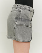 Tally Weijl Grey Denim Skirt With Cargo Pockets GREY back view