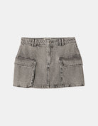 Tally Weijl Grey Denim Skirt With Cargo Pockets GREY side view
