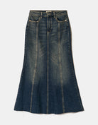 Tally Weijl Dark Wash Long Denim Skirt BLUE side view