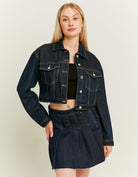 Tally Weijl Pleated Denim Skirt BLUE model front view