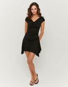 Tally Weijl Black Asymmetric Skirt Black back view