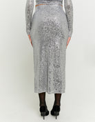 Tally Weijl Sequined Skirt With Slit GREY back view