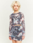 Tally Weijl Patterned Mesh Skirt Multi Colour model front view