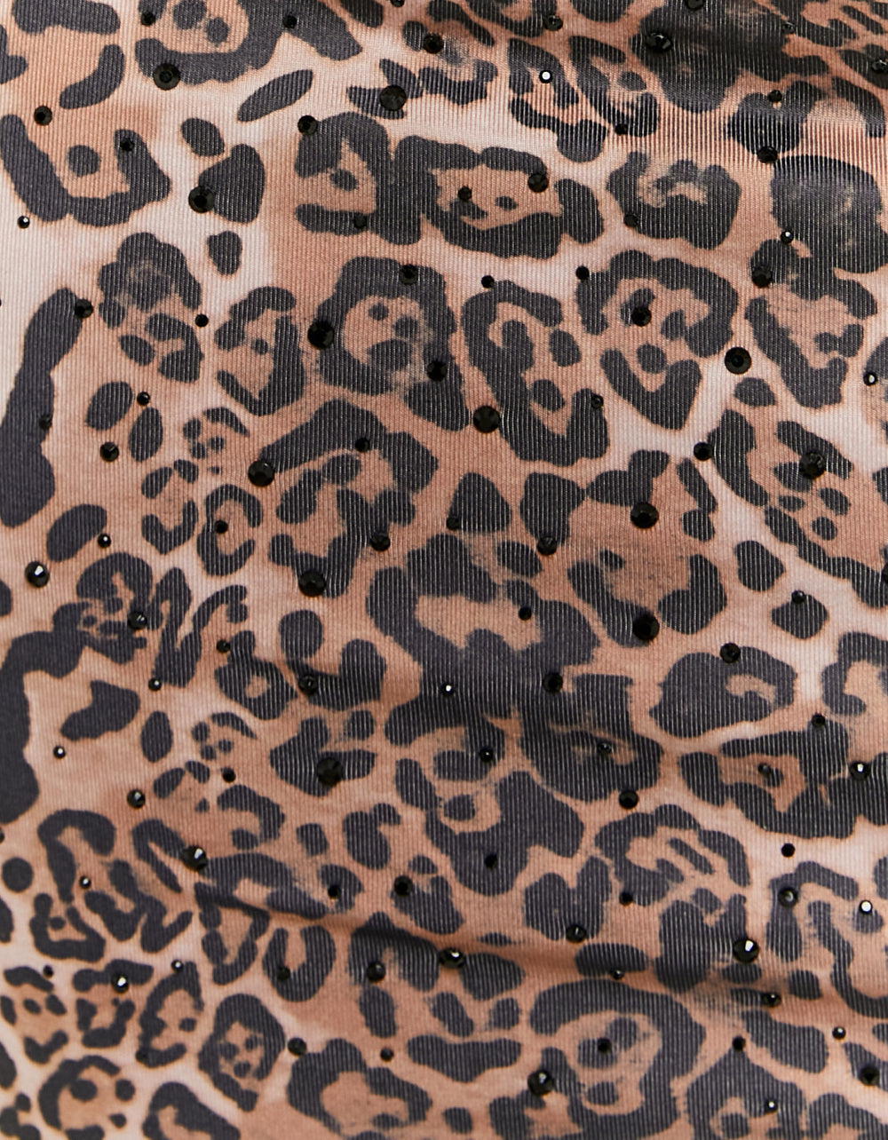 Ladies Leopard Print Skirt With Black Strass-Closer View