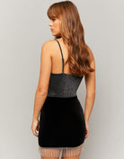 Tally Weijl Black Skirt With Waterfall Strass BLACK detail view