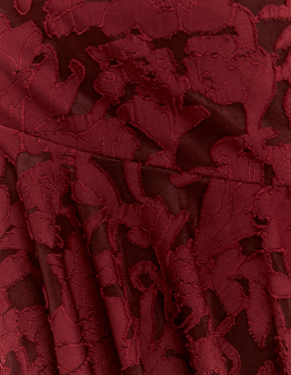 Tally Weijl Burgundy Floral Mini Skirt, detail view