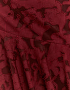 Tally Weijl Burgundy Floral Mini Skirt Burgundy flat front view
