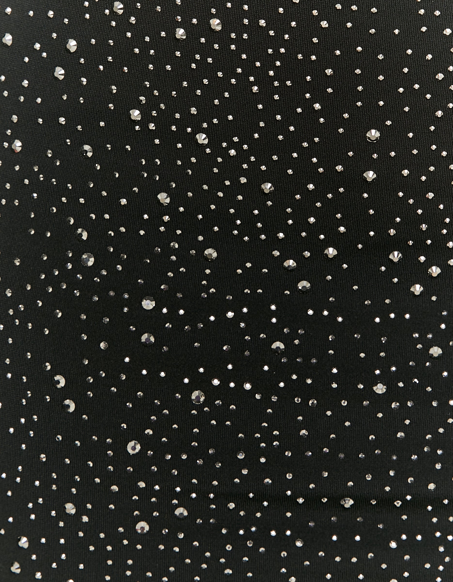 Ladies Black Party Skirt Wtih Strass-Close Up View