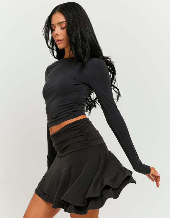 Tally Weijl Black Asymmetric Mini Skirt, side view
