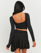 Tally Weijl Black Asymmetric Mini Skirt BLACK detail view