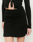 Tally Weijl Black A-Line Knitted Skirt Black front view