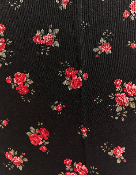 Ladies Printed Slit Midi Skirt-Close Up View