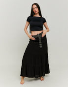 Tally Weijl Long Black Skirt BLACK model front view