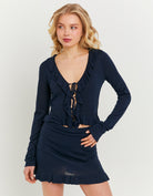 Tally Weijl Blue Mini Skirt With Ruffles BLUE front view
