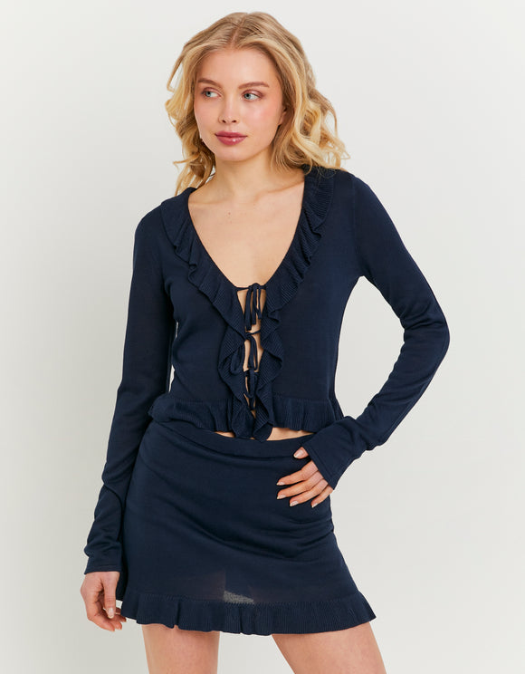 Tally Weijl Blue Mini Skirt With Ruffles BLUE front view