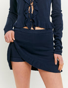 Tally Weijl Blue Mini Skirt With Ruffles BLUE model front view