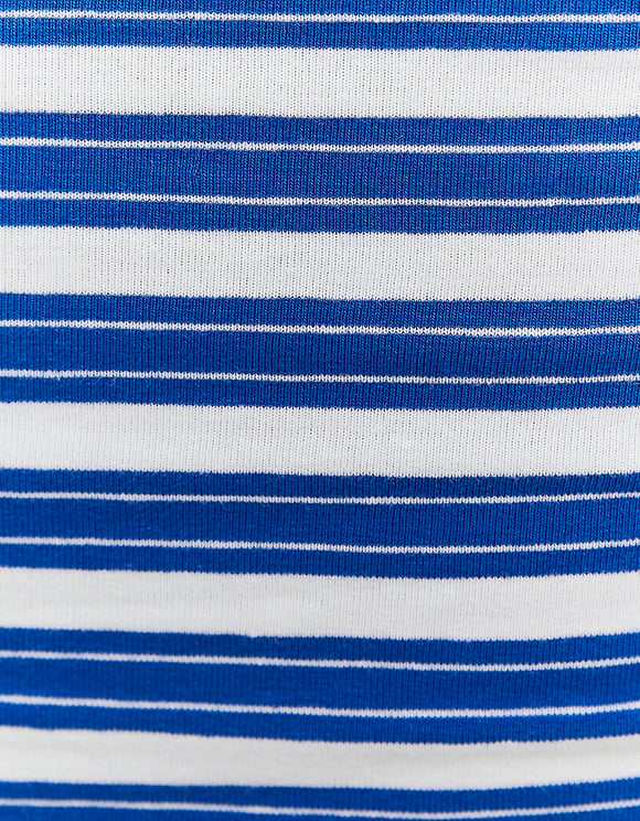 Ladies Striped Crop Top-Close Up View