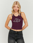Tally Weijl Purple Tank Top With Print PURPLE model front view