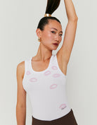 Tally Weijl White Tank Top With Print WHITE front view