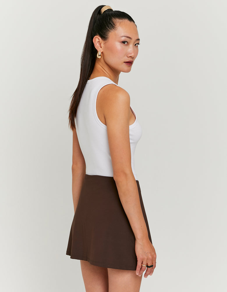 Ladies White Tank Top With Print-Back VIew