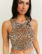Tally Weijl Leo Print Basic Cropped Tank Top multi detail view