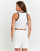 Tally Weijl White Future Millionaire Printed Tank Top WHITE close up view