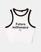 Tally Weijl White Future Millionaire Printed Tank Top WHITE back view