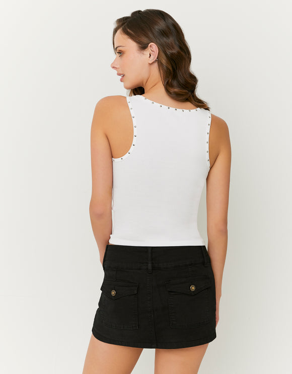 Tally Weijl White Basic Top, detail back view